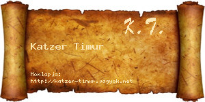 Katzer Timur névjegykártya
